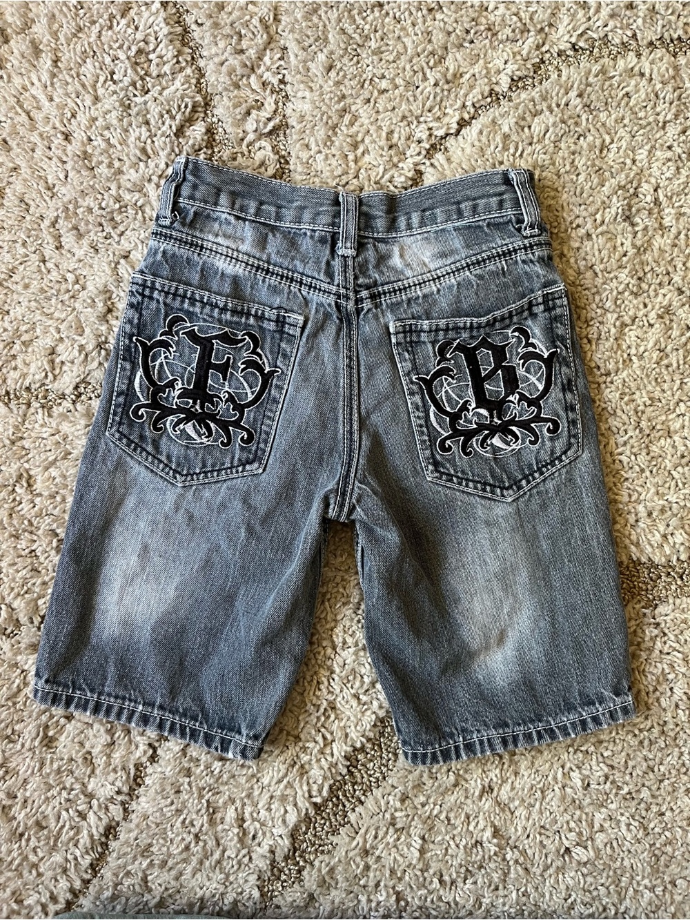 FUBU gray denim jorts Size 7 kids